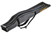 Fourreau Sportex Super Safe 1,5 mètre à 3 compartiments pour 3 cannes à pêche, couleur gris, avec 2 sangles de transport