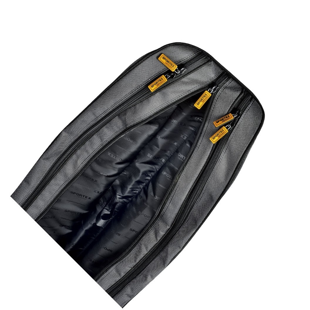 Sportex Super Safe 1,5 mètres avec 2 compartiments pour 2 cannes à pêche couleur gris avec 2 sangles de transport