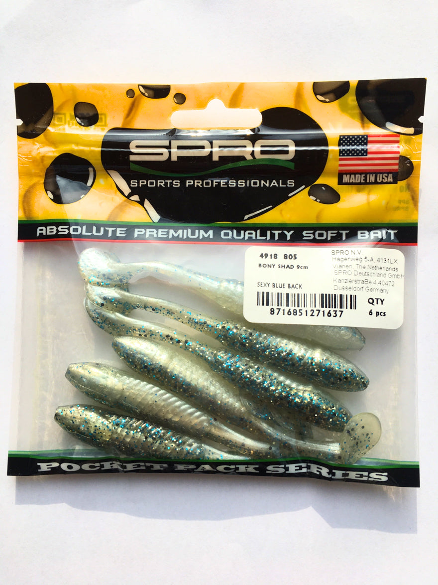 Spro Bony Shad 9 cm Farbe Sexy Blue Back Angelköder Gummiköder