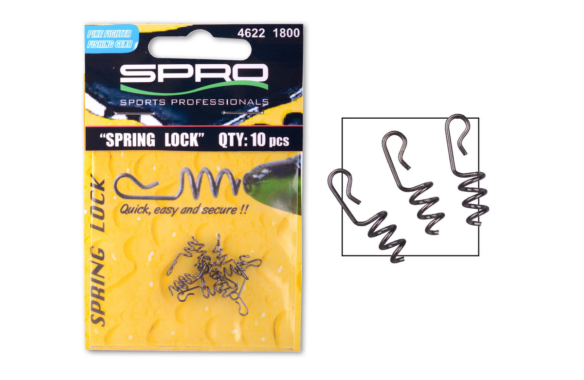 Spro Spring Lock Hitching Post 10 Stück für Kunstköder wie Softwürmer und Gummifische 10 Stück