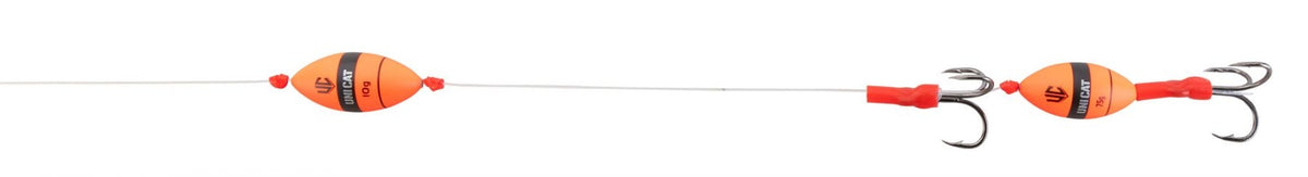 UNI CAT Smelly Bait GT 41 Rig Angelsystem für Wels 1,15 mm inklusive 2 Unterwasserposen und 2 Angelhaken mit 1 Einzelhaken und 1 Drilling