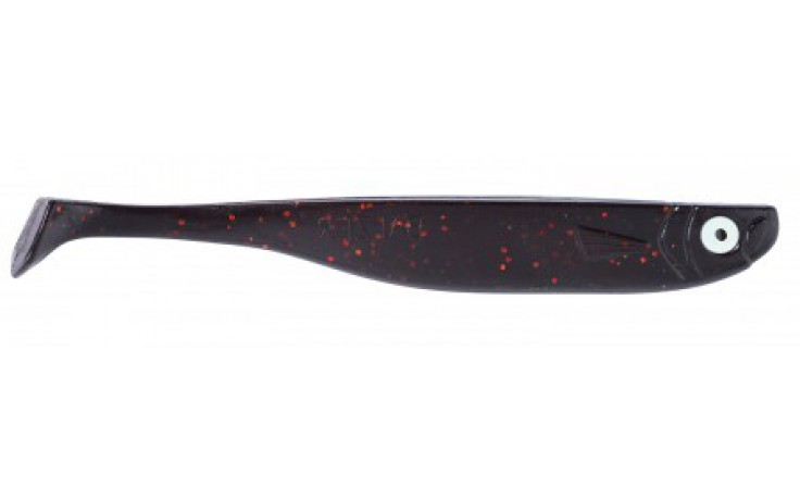 Balzer Jörgs Kauli Shad 6 cm schwarz rot glitter Gummifisch
