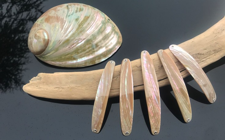 Perlmutt Spange Rainbow Premium 7 cm Perlmutt Blinker aus der Schweiz