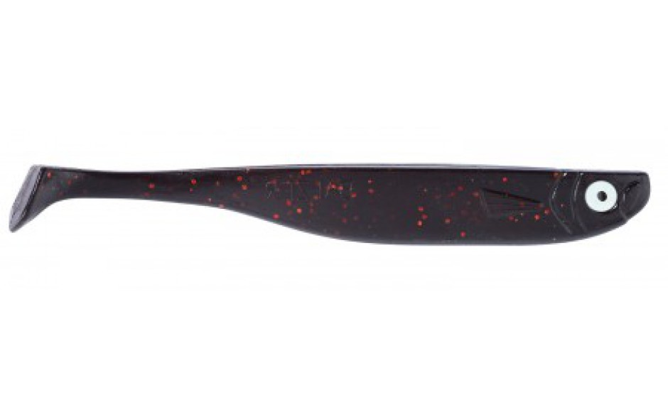 Balzer Jörgs Kauli Shad 6 cm schwarz rot glitter Gummifisch