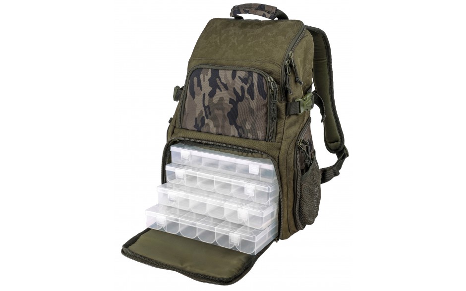 Spro Angelrucksack Double Camouflage Backpack mit 4 Boxen