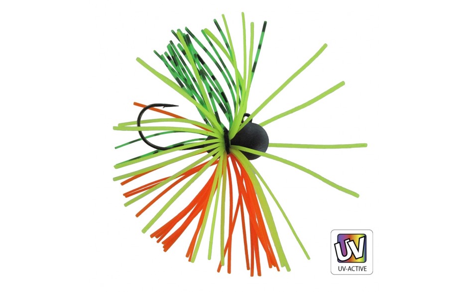 Jenzi Micro Skirted Jighead 2,5 Gramm Farbe orange green Hakengröße 4
