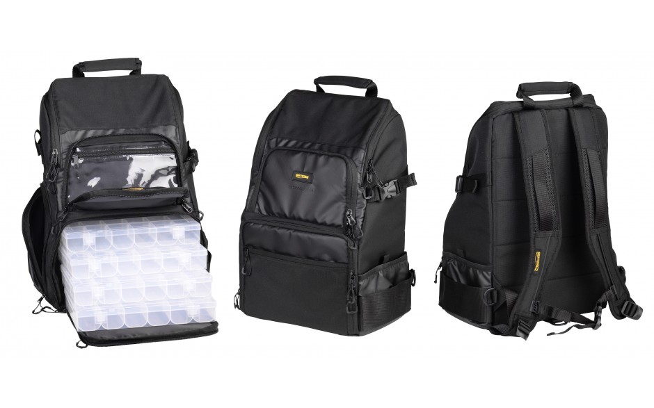 Spro Angelrucksack Backpack 104 mit 4 Boxen und Angelrutenhalter